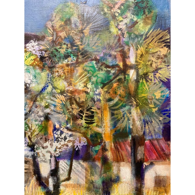 Forest Green Thalmos, The Sainte-Victoire Mountain, 1980s, Oil on Canvas For Sale - Image 8 of 16