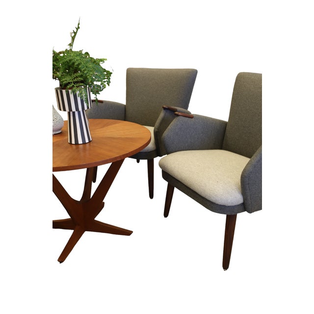 Danish Sofa and Armchairs in Gray Wool Fabric, 1960s, Set of 3 For Sale - Image 13 of 18