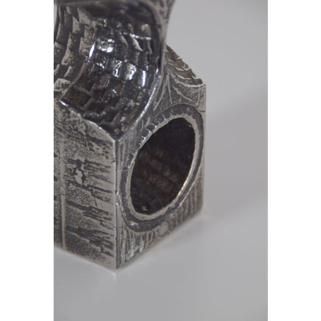 Brutalist Candlesticks in Stainless Steel by Olav Joa for Polaris, 1970s, Set of 2 For Sale - Image 4 of 7