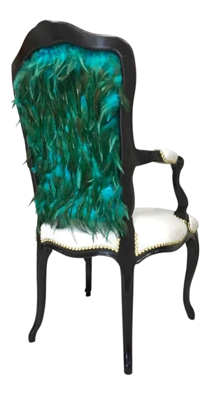 Modern Teal Feather Chair