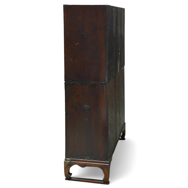 Antique Korean Two-Level Storage Chest Ich’ung Nong with Persimmon Panels For Sale - Image 9 of 18