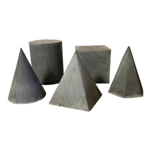 Collection of English Geometric Forms or Architectural Models in Zinc