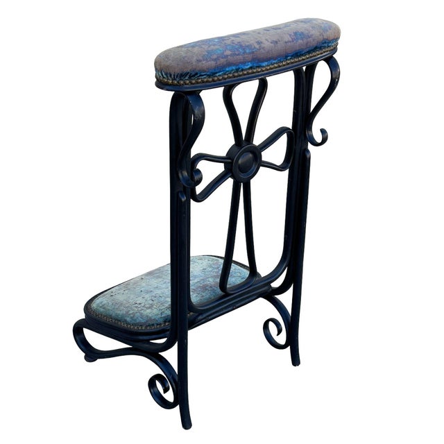 19th Century Vienna Secession Black Lacquered Bent Oak Prie-Dieu Prayer Kneeler Attributed to Thonet For Sale In Los Angeles - Image 6 of 7