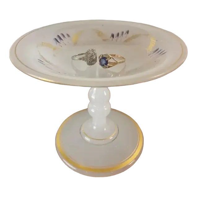 Antique Jewelry Stand in Opaline For Sale