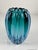 Blue Alfredo Barbini Murano Sommerso Blue Green Ribbed Art Glass Vase For Sale - Image 8 of 9