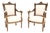 Vintage French Louis Style Carved Gilt Wood Armchairs, 1930, Set of 2 For Sale