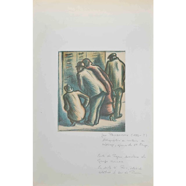 The Men Peeping Through is an original Lithograph print realized by Jan Rambousek ( 1895- ?). Good conditions. Applied on...