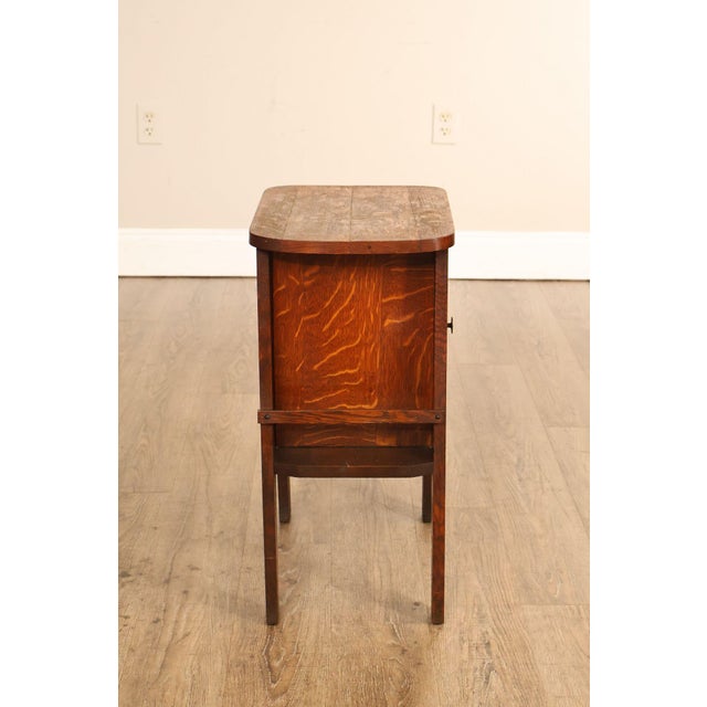 Antique Mission Oak Smoke Stand Bedside Cabinet For Sale - Image 17 of 18