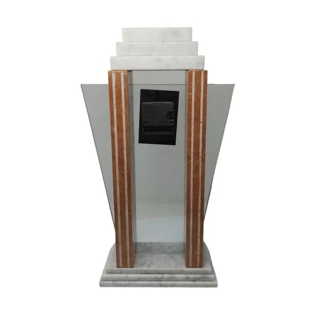 Mogadishu Table Clock in Marble from Vega, Italy, 1990s For Sale - Image 3 of 9