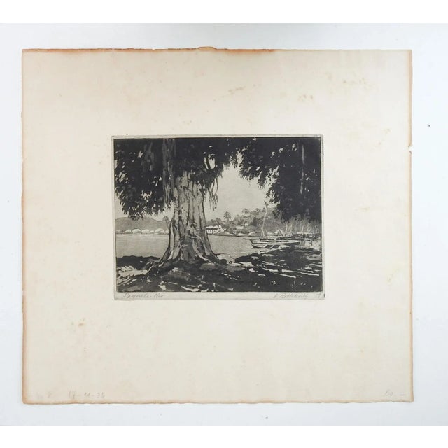Brazilian Harbor Etching by Oskar Rothkirch For Sale - Image 4 of 5