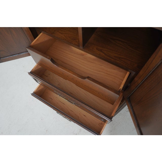 1980s Pair of Oak Tall Dome Top Curio Cabinets For Sale - Image 5 of 18