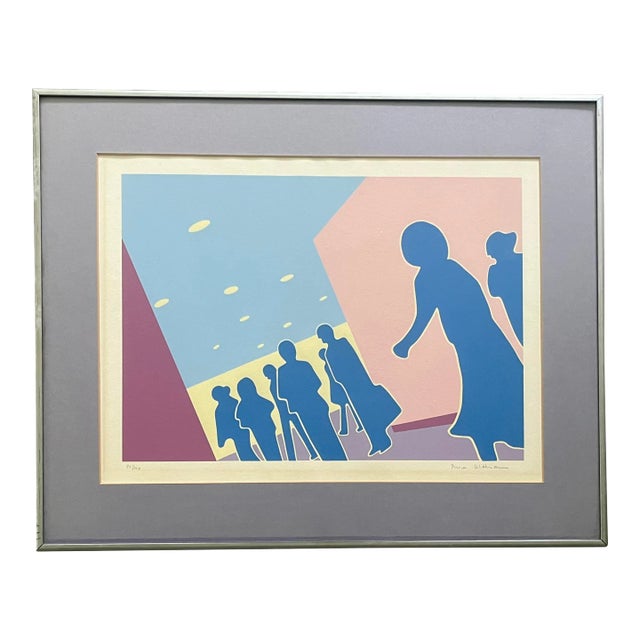 Post Modern "Silhouettes" Silk Screen 1980s Signed For Sale
