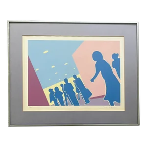 Post Modern "Silhouettes" Silk Screen 1980s Signed