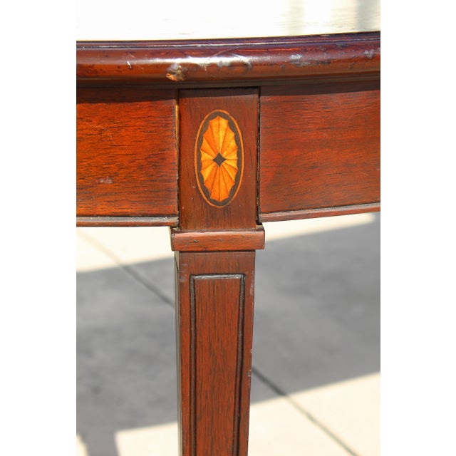 Vintage Myrtle Desk Co. Georgian Style Mahogany Curved Hunt Table / Executive Desk For Sale - Image 15 of 18