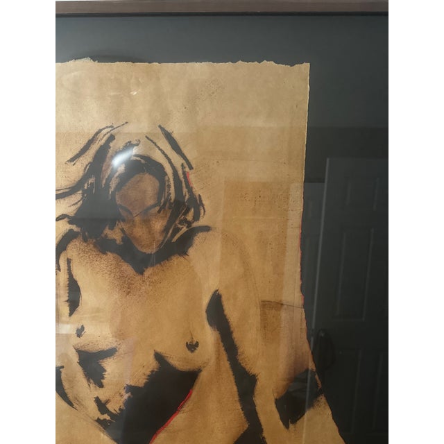 Greg Lauren Figurative Nude Mixed Media on Paper, Framed For Sale - Image 9 of 13