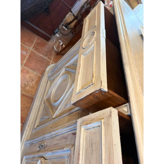 This 80 long antique French buffet with an enfilade design and painted gray finish exudes elegance and charm. With its...