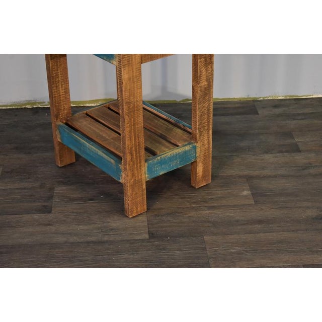 American Crafters and Weavers La Boca Blue Side Table For Sale - Image 3 of 7