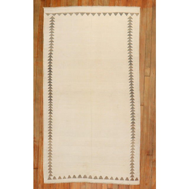Mid-20th Century Small Turkish Kilim runner in the style of midcentury modern. 3'4'' x 6'2''.
