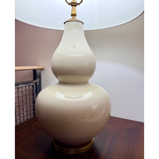 White Ethan Allen White Ceramic Table Lamps - a Pair For Sale - Image 8 of 8