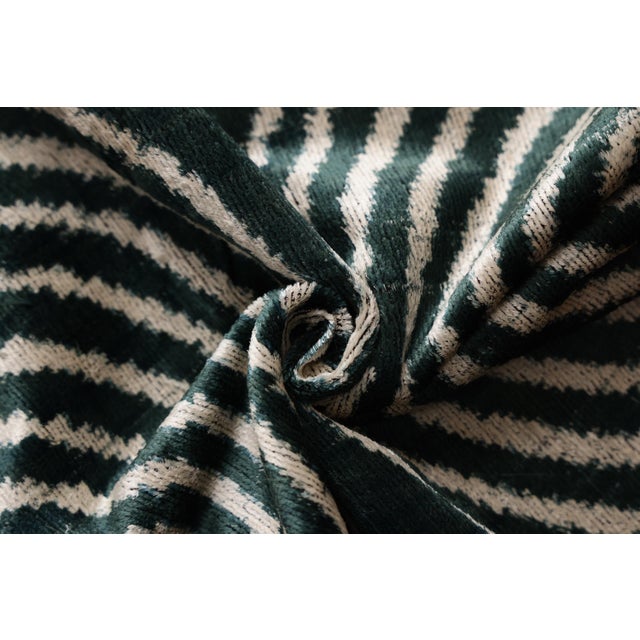 2020s The Emerald Green & Geometric Arch Silk Velvet Pillow - 20" X 20" For Sale - Image 5 of 8