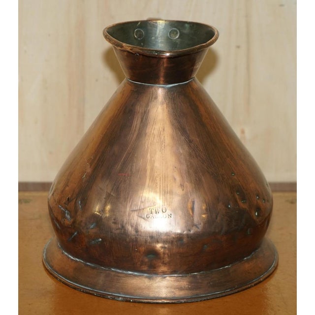 Victorian Hallmarked & Stamped 2 Gallon Copper & Brass Pitcher For Sale - Image 10 of 16