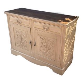 English Edwardian Painted Pine Cabinet Buffet Sideboard 1900s For Sale