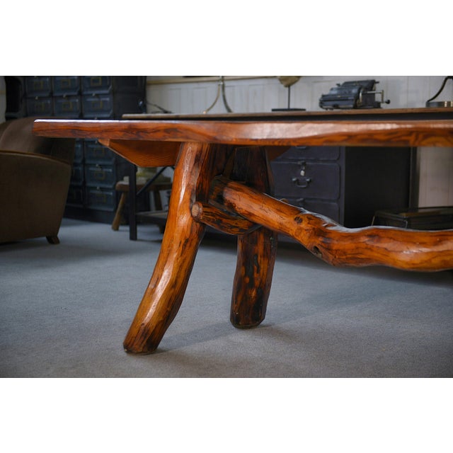 Vintage Brutalist Sculptural Table in Elm, 1970s For Sale - Image 12 of 16