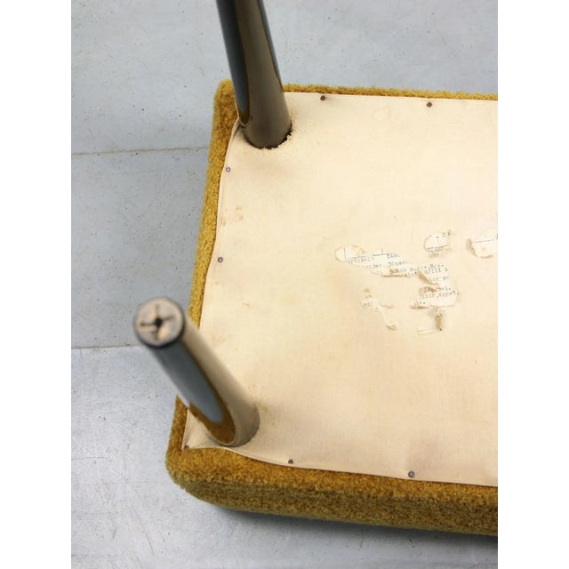 Wood Mid-Century Pouf in Yellow For Sale - Image 7 of 8