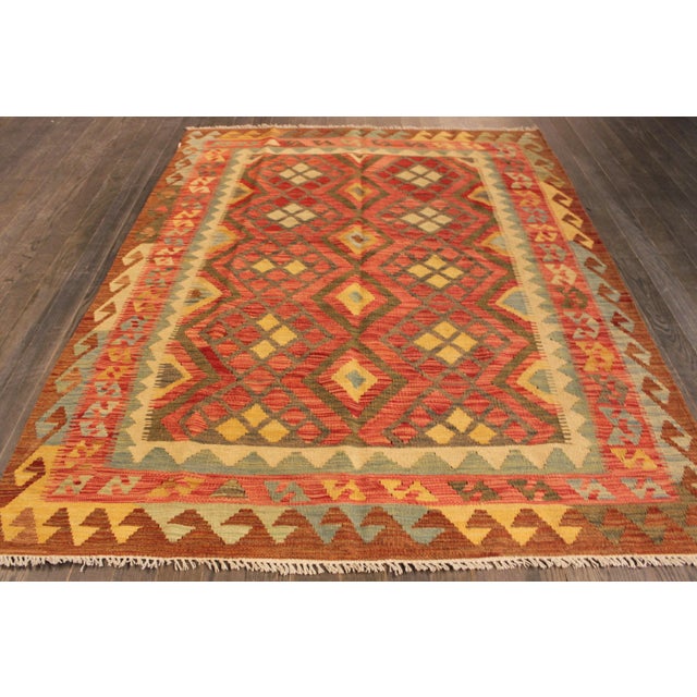 Contemporary Modern Kilim Rug, 5' X 6'6" For Sale - Image 3 of 7