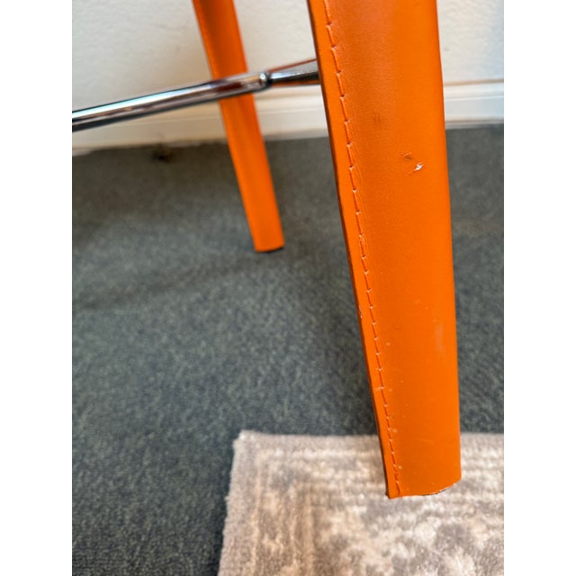 Euro Style Isabelle Orange Counter Stools, Pair For Sale - Image 9 of 12