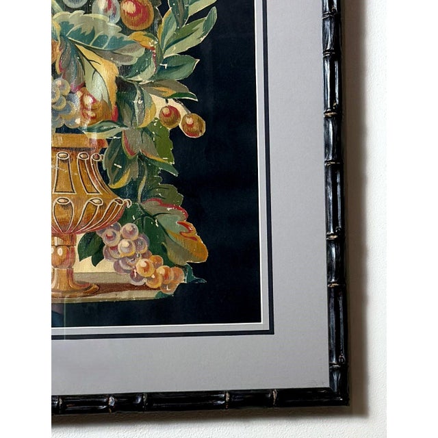 Painting Cutout Oil on Canvas Framed With Faux-Bamboo Wood -01 For Sale - Image 11 of 12