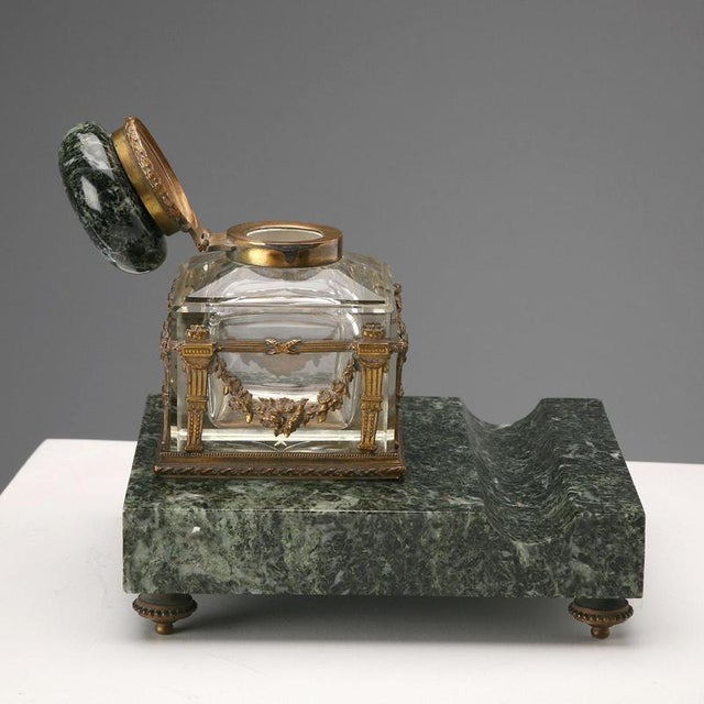 Green Marble Inkwell For Sale - Image 5 of 10