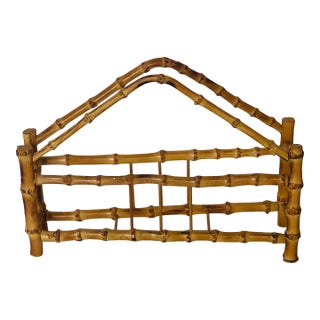 Mid Century Modern Bamboo Safari Tabletop Serviette Holder For Sale