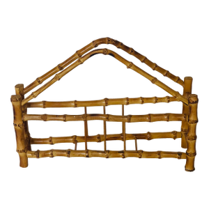 Mid Century Modern Bamboo Safari Tabletop Serviette Holder