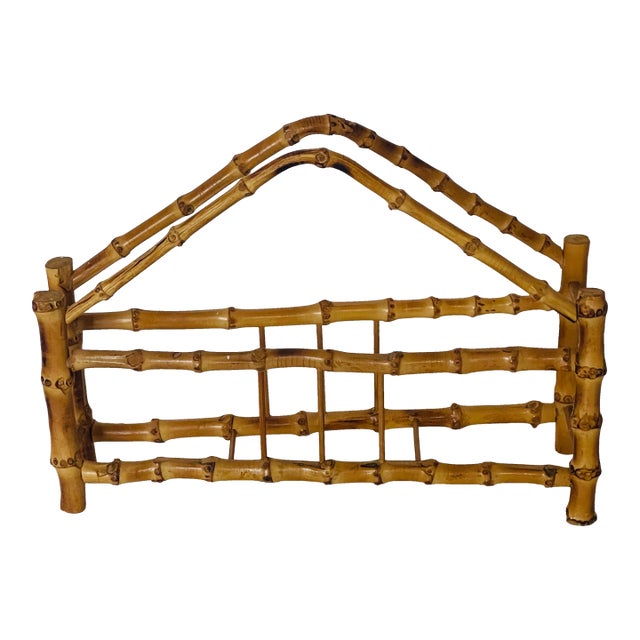 Vintage Bamboo Safari Tabletop Serviette Holder For Sale