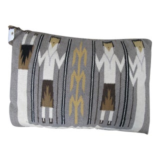 Vintage Navajo Sw Native American Wool Yei Rug Tapestry Pillow For Sale