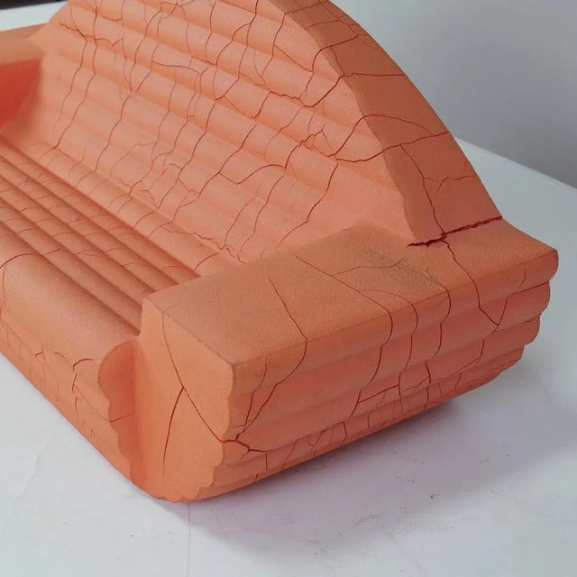 Red Vintage Space Age Sofa in Foam For Sale - Image 8 of 10