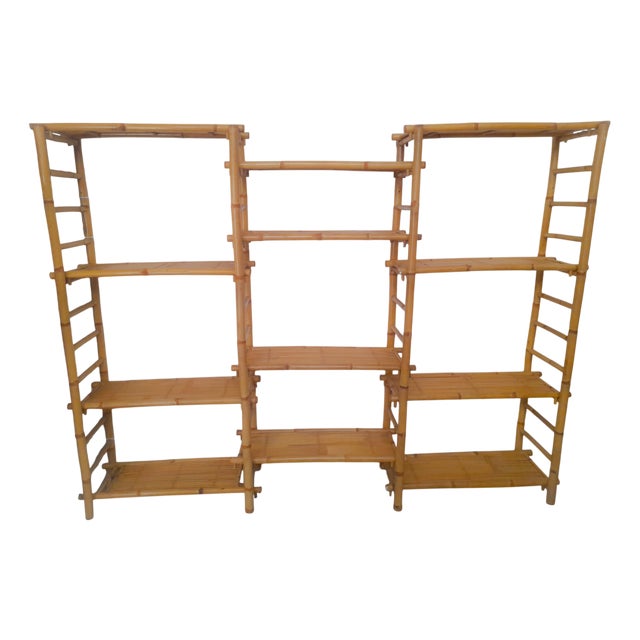 Vintage Bamboo Bookcase attributed to Franco Albini For Sale