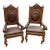 Late 19th Century Large Pair of French Calver Dining Armchairs Leather Fabric For Sale
