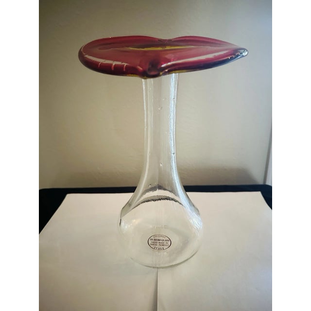 Mid-Century Modern Vintage Murano Art Glass, Jack in the Pulpit, Flower Vase For Sale - Image 3 of 5
