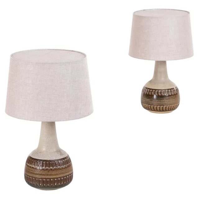 Gray Table Lamps attributed to Søholm Keramik, Denmark, 1960s, Set of 2 For Sale - Image 8 of 8