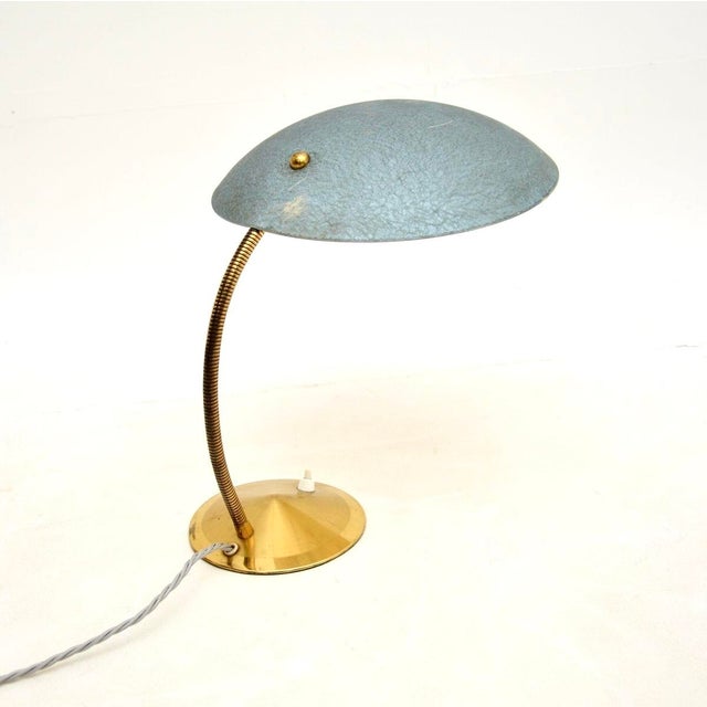 A wonderful vintage French enamelled tole and brass desk lamp. This was recently imported from France, it dates from the...
