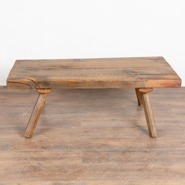 20th Century Rustic Splay Peg Leg Coffee Table From Hungary For Sale - Image 10 of 10