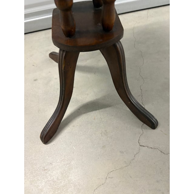 Wood 19th Century Victorian Solid Wood Side Table With Four Turned Legs For Sale - Image 7 of 12