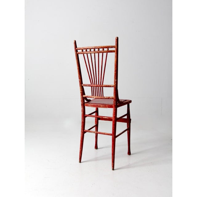 Early 20th Century Antique Tall Spindle Back Chair For Sale - Image 5 of 12