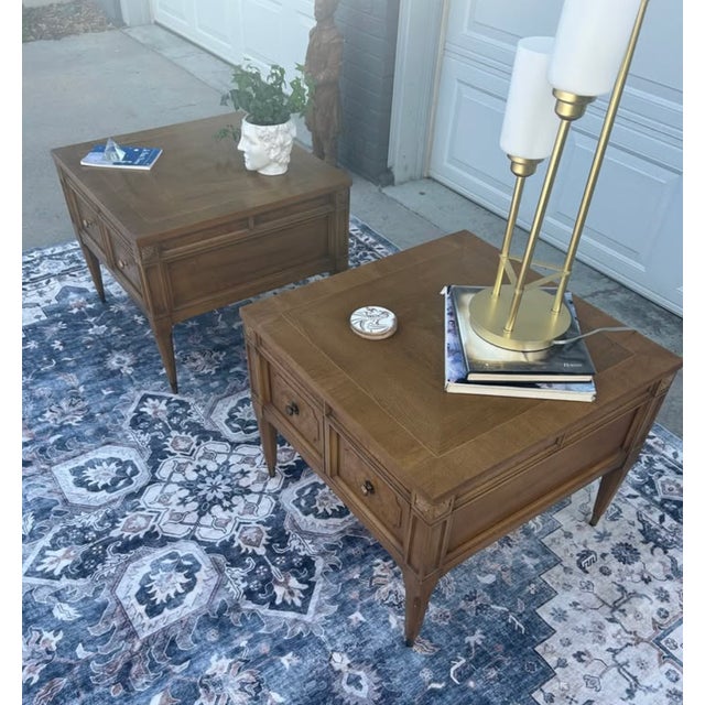 1950s 1950s American of Martinsville Burled Wood End Tables-Pair For Sale - Image 5 of 13
