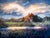 Saint Michel House Sunset by Christopher Clark | Oil and acrylic on wood panel Landscape with house at sunset For Sale