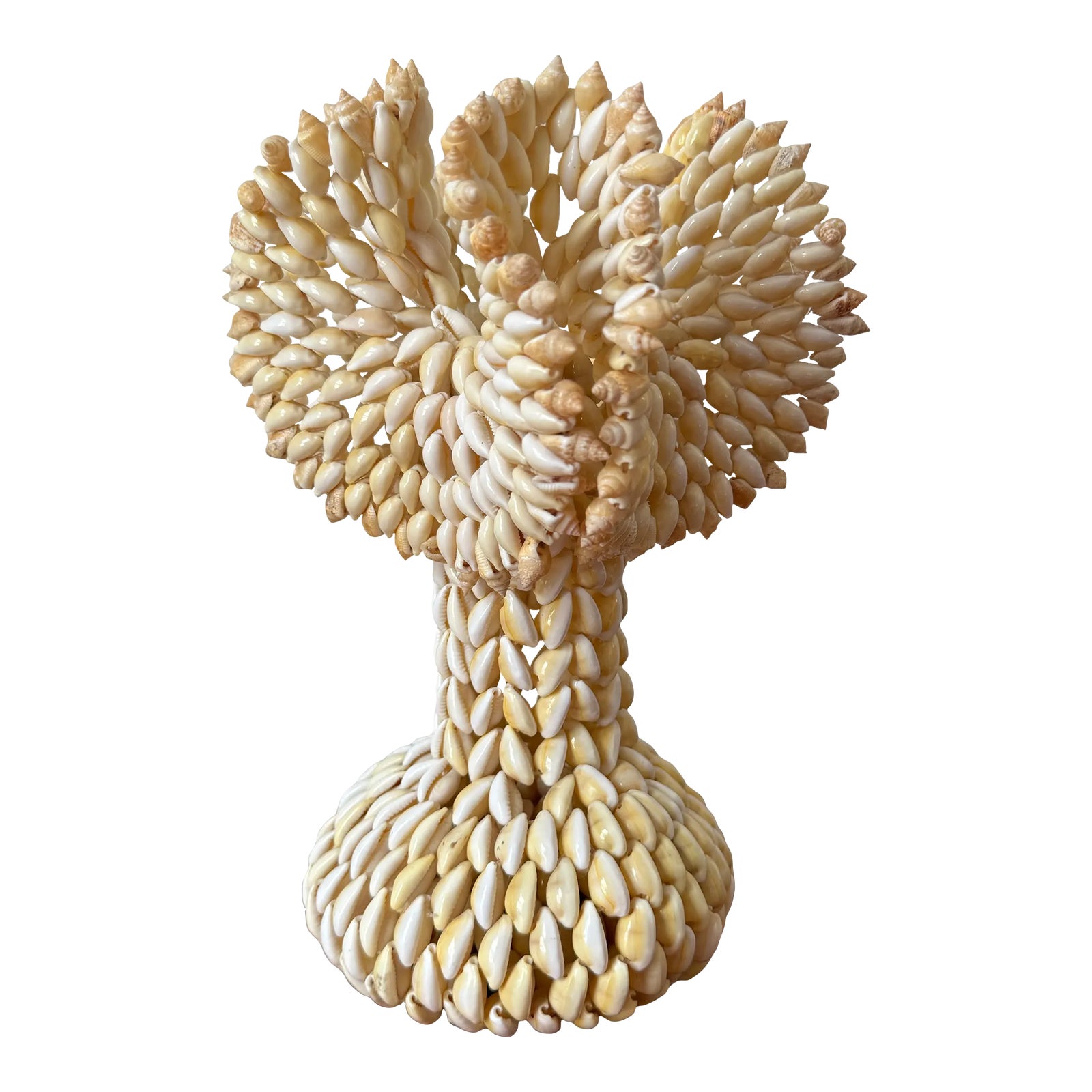 Large Handmade Vintage Polynesian South Pacific Cowrie Shell Vase ...