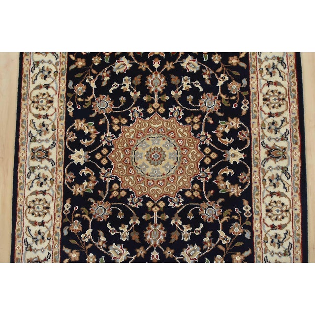 2020s Nain Runner 2’9” X 17’10” Blue Wool Traditional Hand-Knotted Oriental Rug For Sale - Image 5 of 13