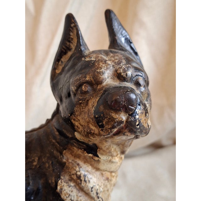 Antique Hubley Cast Iron Boston Terrier Dog Doorstop Original Paint C. 1920s 9" For Sale - Image 13 of 17